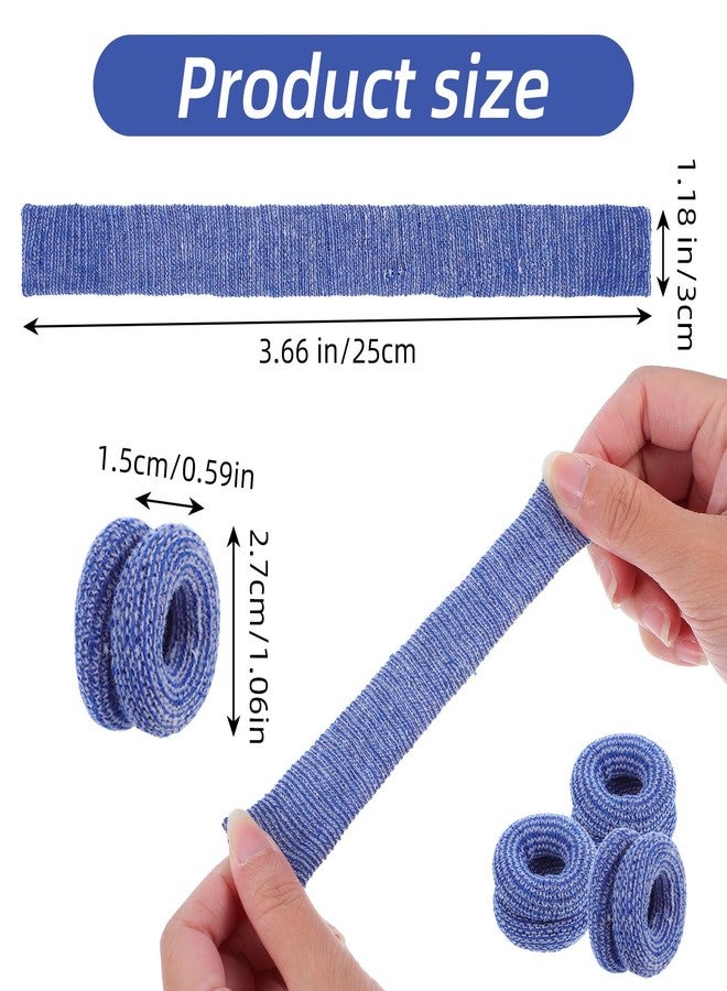 ElevateTech Finger Cots, 60 Pcs Finger Bandage Roll for Fingers Tips Cut Resistant Fingers Protectors Tubular Bandages for Wounds Elastic Thumb Covers for Gardening Sculpture Kitchen (M, Blue & White) - Image 2